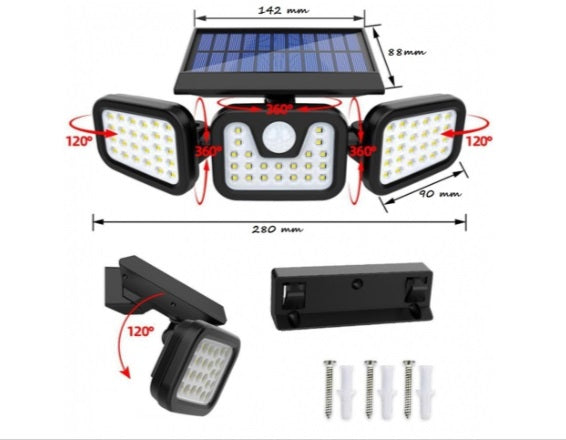 Lampa Solara LED, reglabila, cu SENZOR DE MISCARE